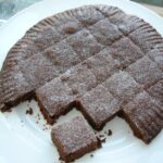 Plate of Chocolate and Cinnamon Shortbread marked into squares.