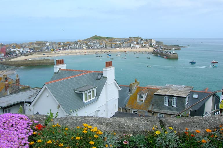 A view across the bay at St Ives, Cornwall.