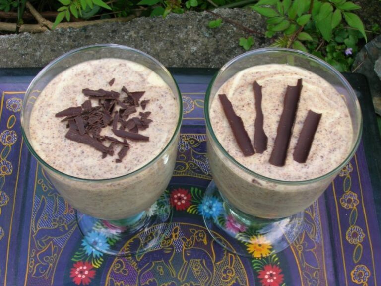 Chocolate Chip Mousse swirled with white chocolate.