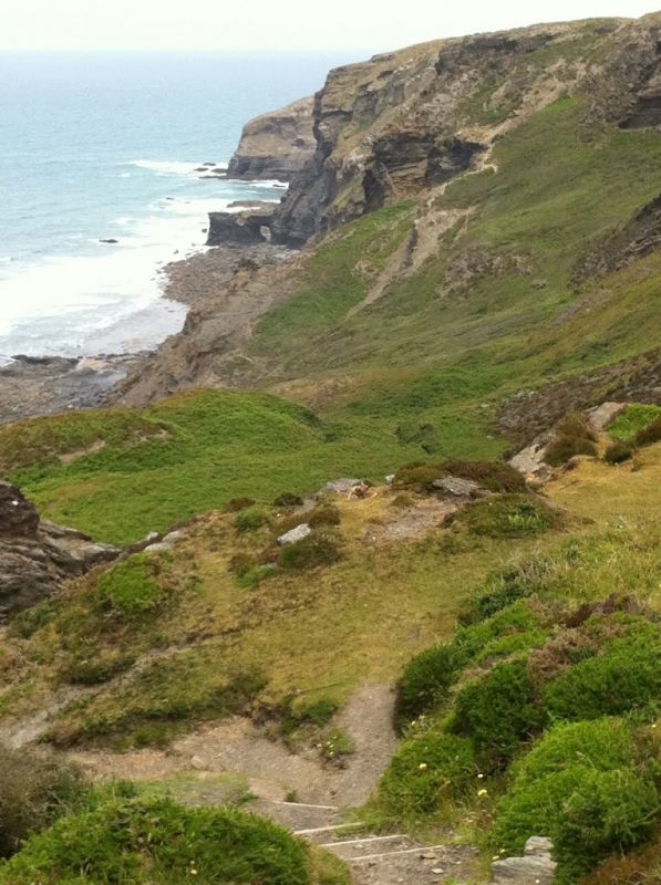 A view from the footpath to Strangles Beach, North Cornwall.