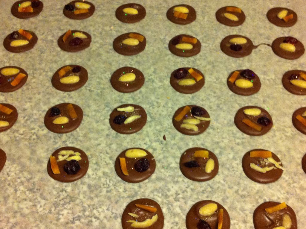 Milk Chocolate Mendiants - French Chocolate Buttons.