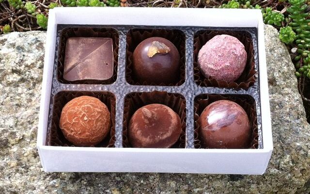 A box of Nicky Grant's Cornish chocolates.