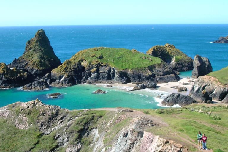 Kynance Cove in Cornwall, heading up 14 Cornish recipes.