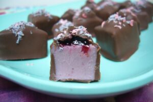 Blackcurrant chocolates. One of 37 creative blackcurrant recipes with chocolate.