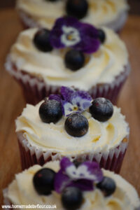 Blackcurrant and white chocolate cupcakes. One of 37 creative blackcurrant recipes with chocolate.