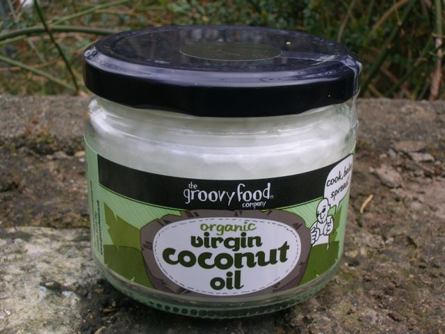 A jar of Groovy Food Company organic coconut oil.