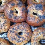Homemade Bagels with Poppy Seeds.