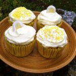 Lemon and White Chocolate Cupcakes topped with Lemon Chantilly Cream