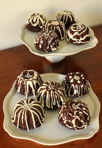 Triple chocolate mini bundt cakes from Food Lust People Love.