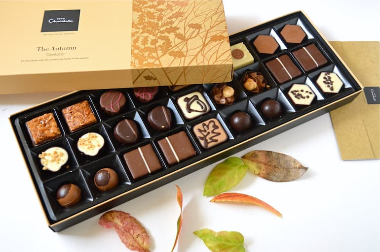 Hotel Chocolat's Autumn Sleekster box of chocolates for Chocolate Week.