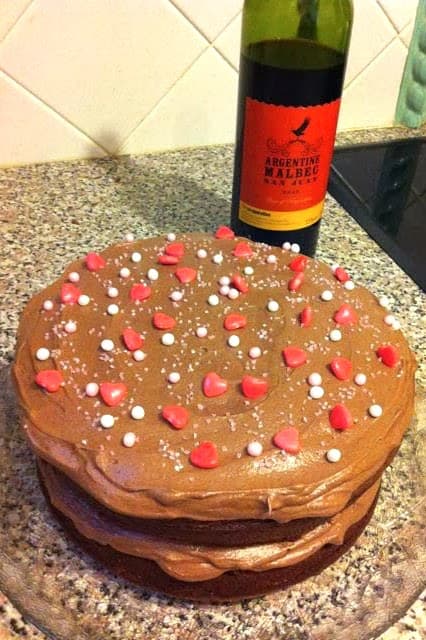 My chocolate red wine cake for the Cornwall Clandestine Cake Club.
