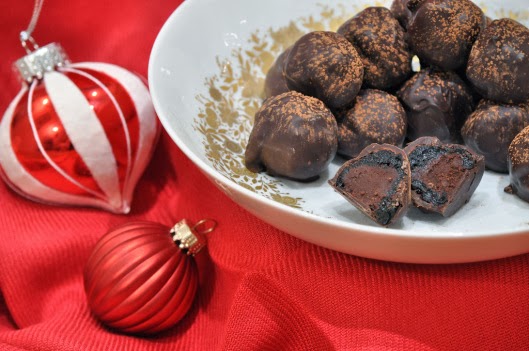 A bowl of truffled prunes - one of a collection of boozy chocolate recipes for #WeShouldCocoa.