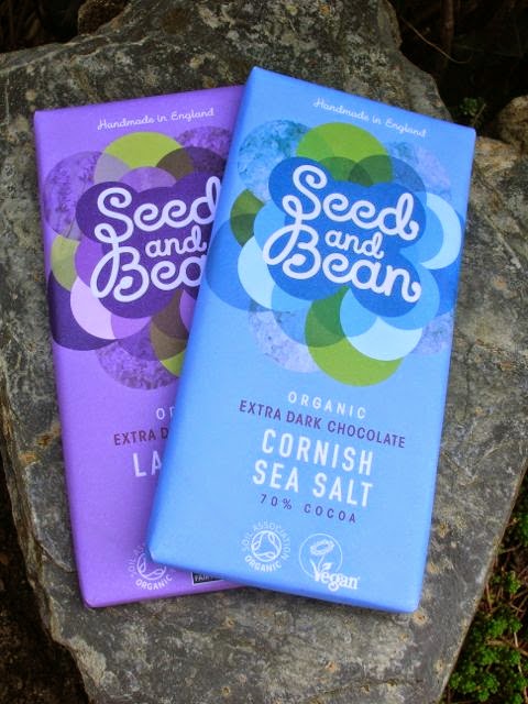 Two chocolate bars: Cornish Sea Salt and Lavender.