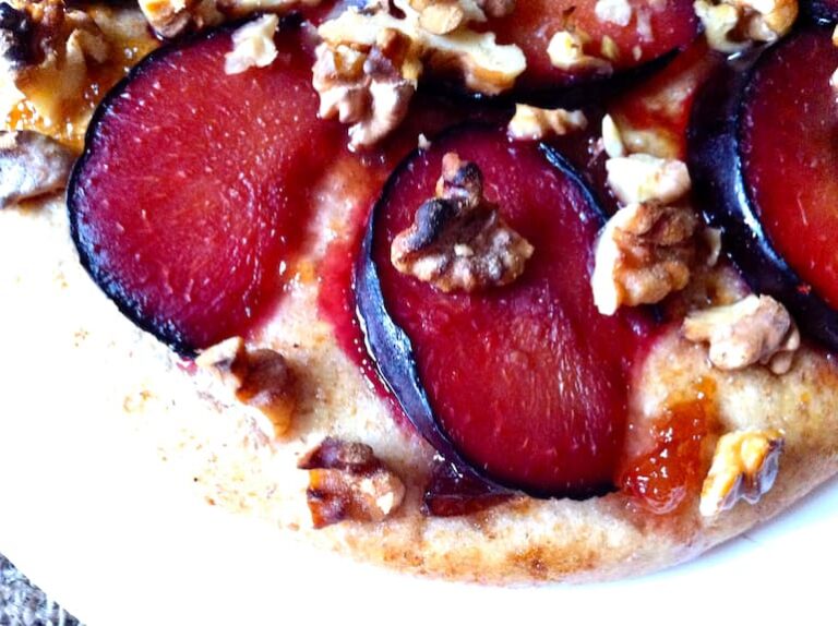 Plum and Walnut Pizza A Sweet Baked Dessert Tin and Thyme