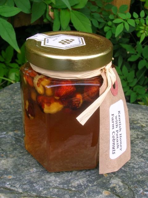 A jar of Kentish cobnut honey.