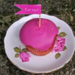 Shocking pink beetroot and orange cupcake.