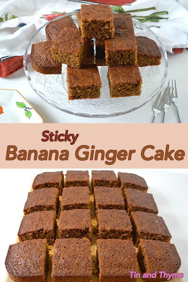 Sticky Banana Ginger Cake Recipe.