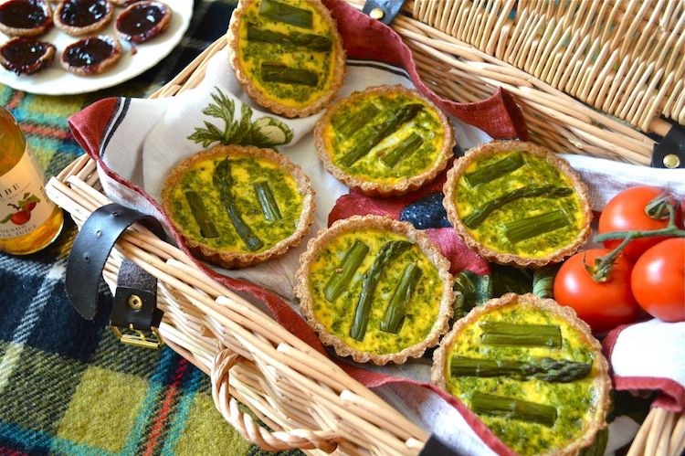 Asparagus Tarts with a Pesto Surprise from Tin and Thyme