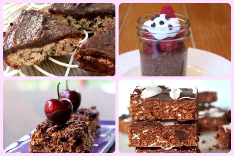 Chocolate and oats collage of recipes.
