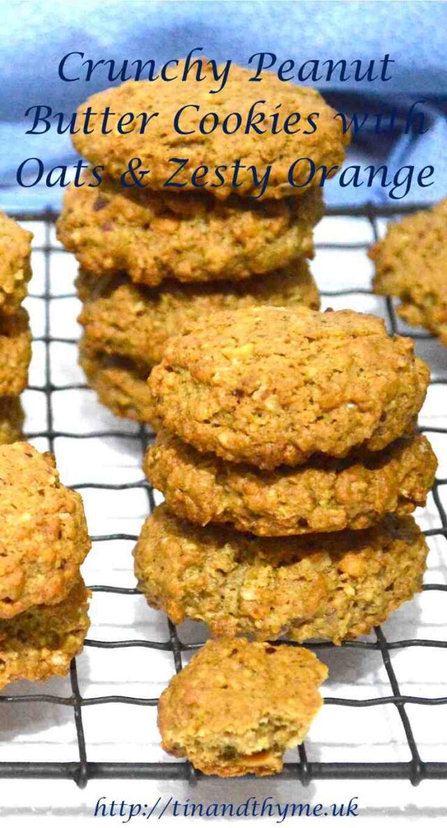 Crunchy Peanut Butter Cookies with Zesty Orange & Oats Tin and Thyme