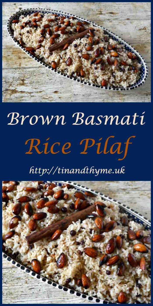 Brown Basmati Rice Pilaf with Almonds and Barberries Tin and Thyme