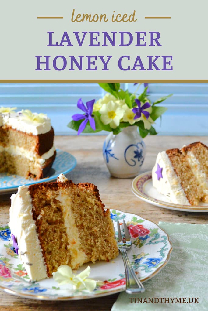Lavender Honey Cake with Lemon & Honey Cream. Pin
