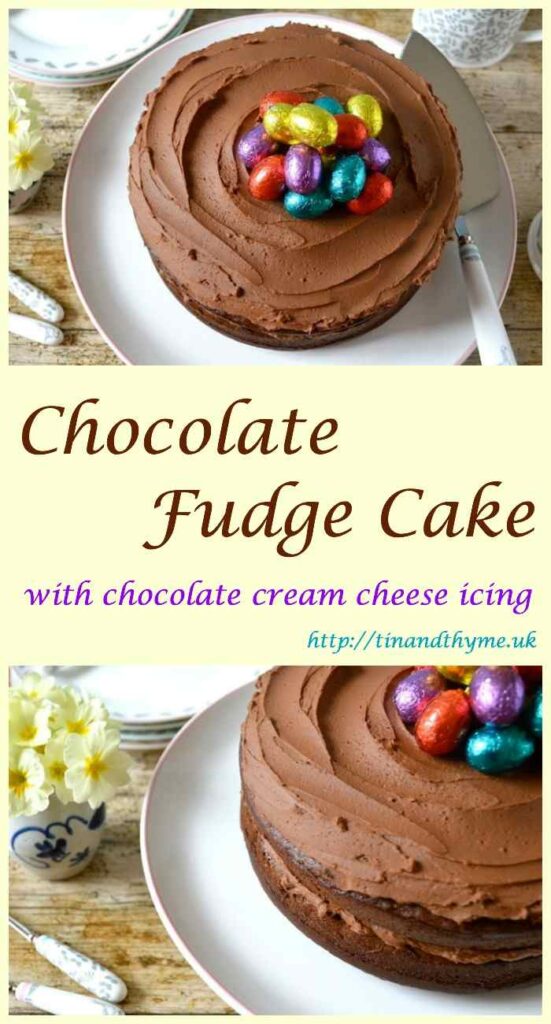 Chocolate Fudge Cake with Chocolate Cream Cheese Icing.