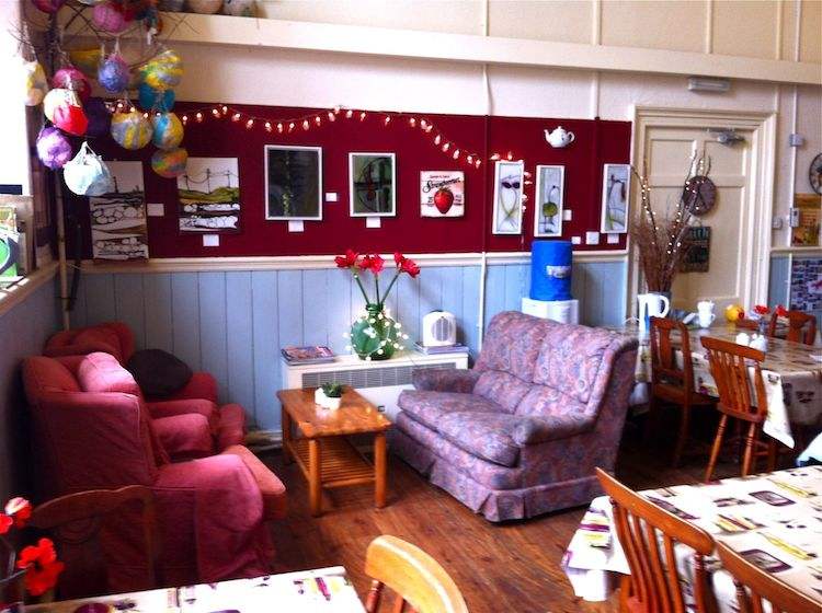 A corner view of the Hub Cafe interior in the Liskerrett Community Centre, Liskeard.