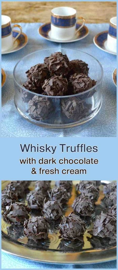 Whisky Truffles with Dark Chocolate & Fresh Cream.
