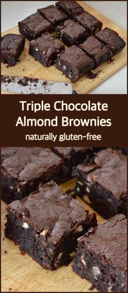Triple Chocolate Almond Brownies - Naturally Gluten Free