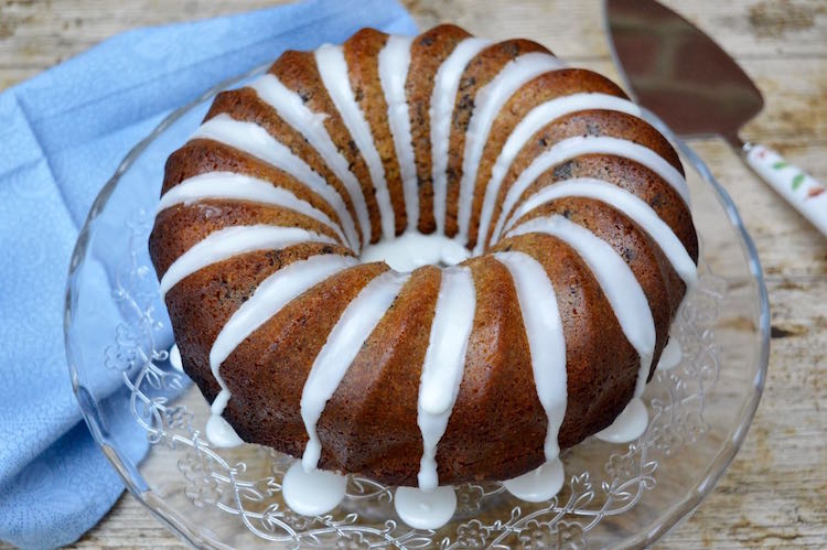 Double Delight Bundt Cake - two cakes in one: chocolate rum & raisin and coconut & lime. Drizzled with a lime icing. Delicious and easy to make too. #bundt #cake #recipe
