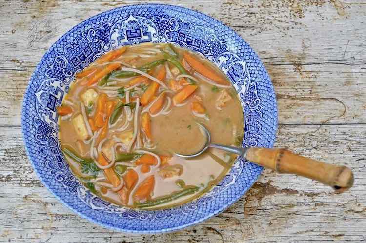 Spicy Peanut Butter Noodle Soup