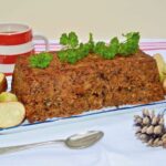 Lentil and Brazil Nut Roast with Sage & Onion Stuffing and Red Wine Gravy