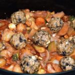 Slow Cooker Vegetable Stew with Mushroom Dumplings