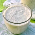 Glass of spring tonic nettle smoothie.