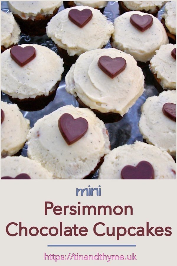 Mini Persimmon Chocolate Cupcakes
