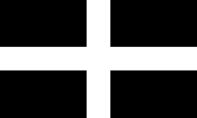 Cornish Flag for St Piran's Day.