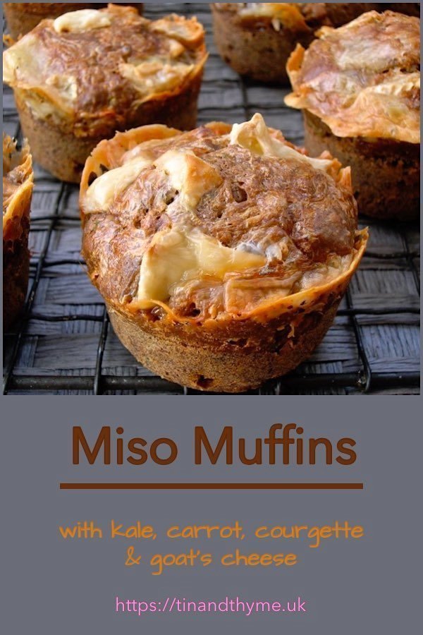 Savoury miso muffins with extra veg on a cooling rack.