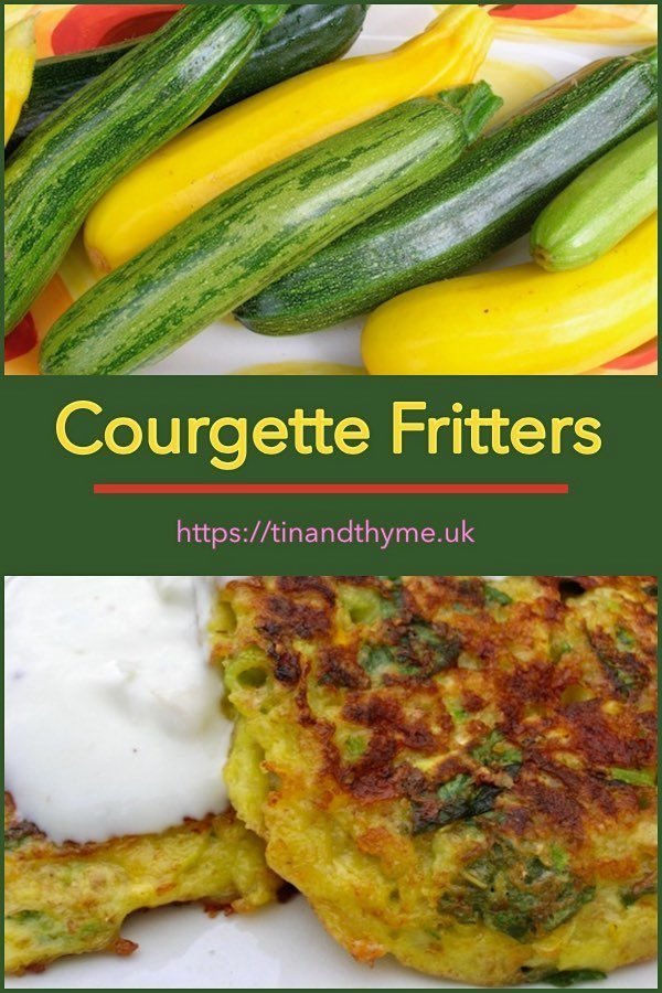 Spiced Courgette Fritters and Multi-Coloured Courgettes