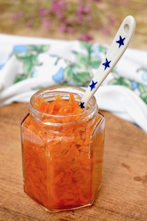 Jar of Persian Easy Carrot Jam - Moraba-ye Havij