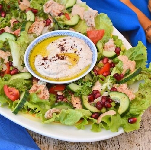 Fattoush with Sumac Hummus and Pomegranate Fattoush with Sumac Hummus and Pomegranate