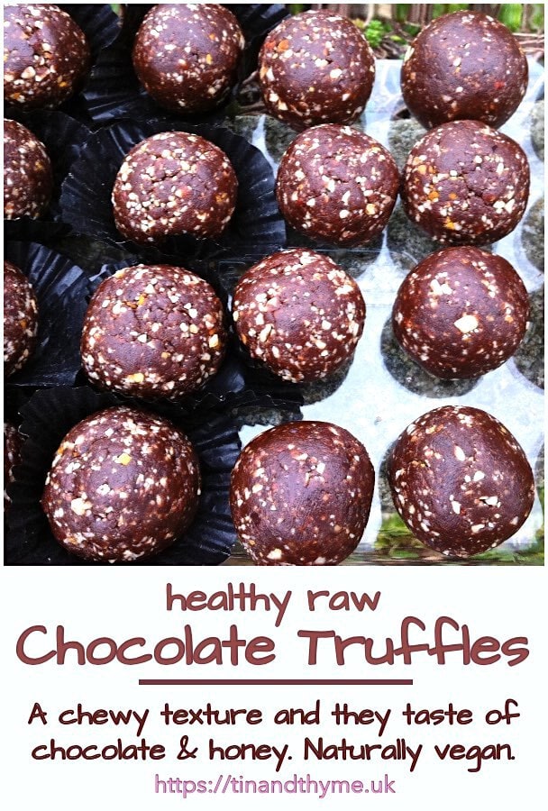 Healthy raw chocolate truffles.