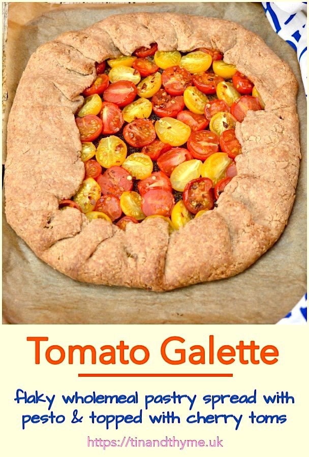 Tomato galette just out of the oven.