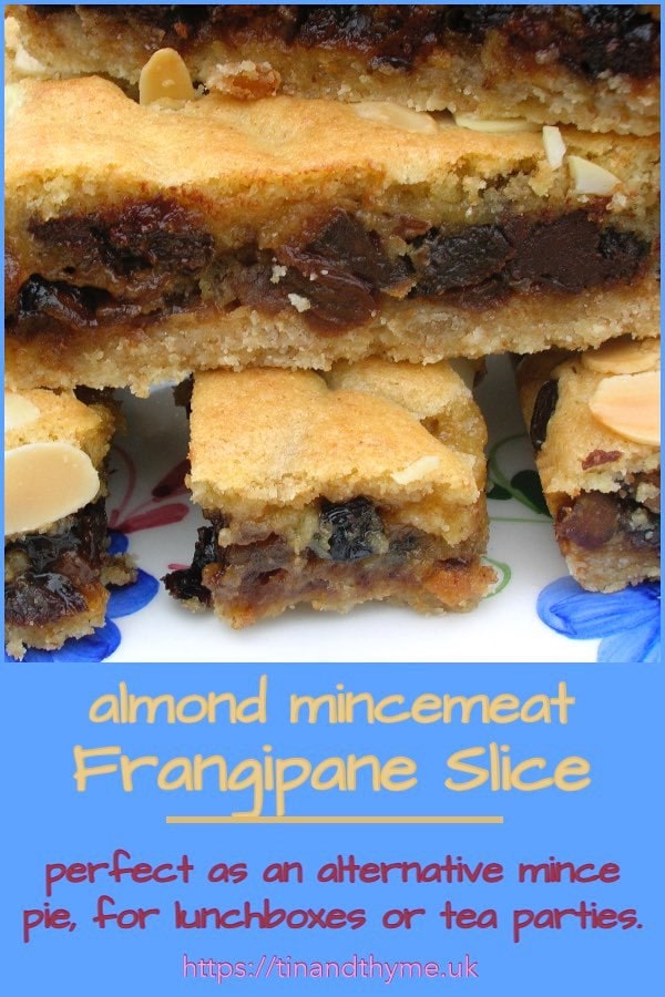 Stack of almond mincemeat slices.