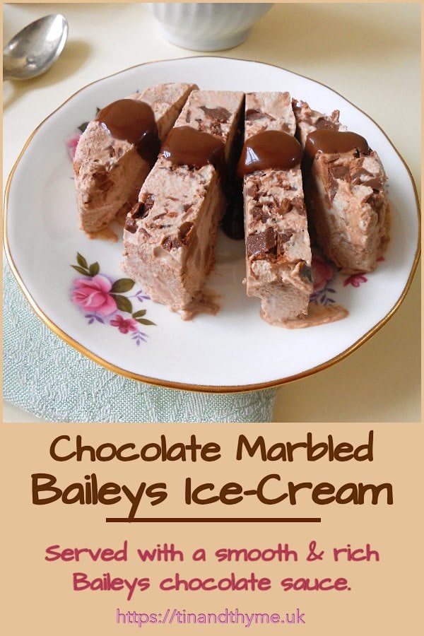 Easy Chocolate Marbled Baileys Ice Cream