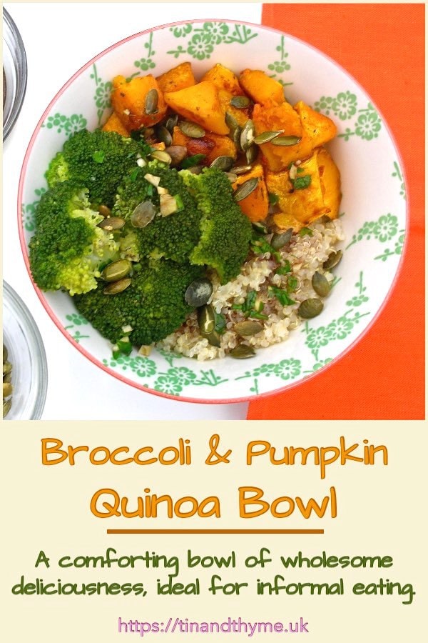 Quinoa Bowl with Broccoli & Pumpkin Three Ways.