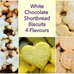 White Chocolate Shortbread Biscuits with 4 Different Flavours.