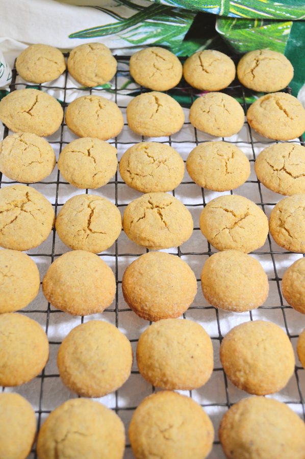 Brown Butter Biscuits cooling on a rack.