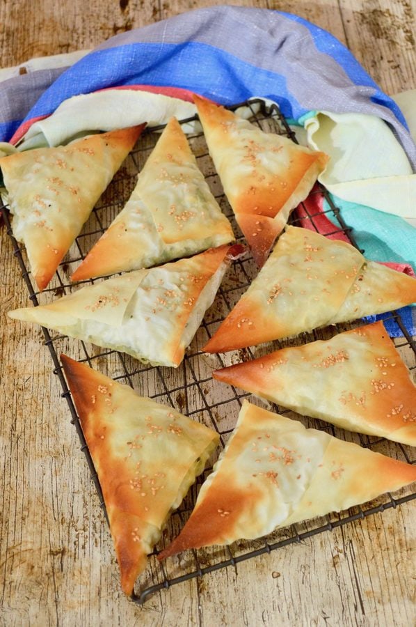 Spanakopita with nettles and three cornered leek.