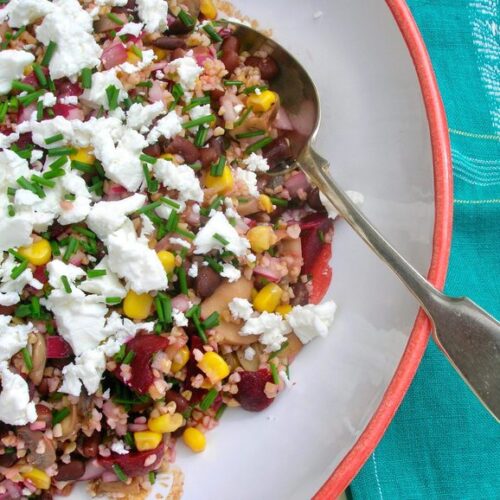 Black Bean & Bulgur Wheat Salad with Feta Tin and Thyme